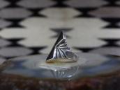 Vtg Zuni/Navajo Black Onyx Inlay Silver Men's Ring c.1955～