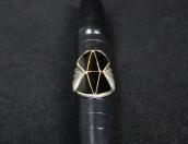 Vtg Zuni/Navajo Black Onyx Inlay Silver Men's Ring c.1955～