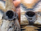 Antique Navajo IngotSilver Wide Cuff w/PetrifiedWood c.1945～