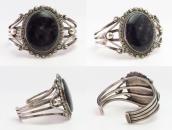 Antique Navajo IngotSilver Wide Cuff w/PetrifiedWood c.1945～
