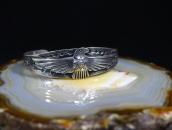 Antique Sun Face Stamped T-Bird Applique Silver Cuff c.1930～