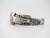 Antique Sun Face Stamped T-Bird Applique Silver Cuff c.1930～