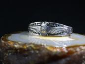 Antique Sun Face Stamped T-Bird Applique Silver Cuff c.1930～
