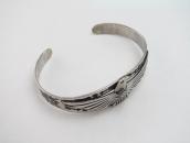 Antique Sun Face Stamped T-Bird Applique Silver Cuff c.1930～