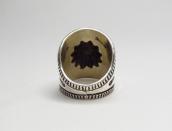 【Clendon Pete】 Navajo Shell Repoused Wide Width Ring  JP20