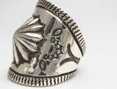 【Clendon Pete】 Navajo Shell Repoused Wide Width Ring  JP20