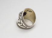 【Clendon Pete】 Navajo Shell Repoused Wide Width Ring  JP20