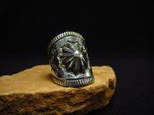 【Clendon Pete】 Navajo Shell Repoused Wide Width Ring  JP20