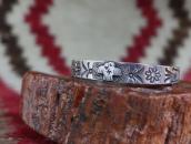 Atq Navajo 卍 Stamped T-bird Applique Coin Silver Cuff c.1930