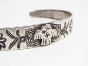 Atq Navajo 卍 Stamped T-bird Applique Coin Silver Cuff c.1930