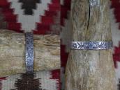 Atq Navajo 卍 Stamped T-bird Applique Coin Silver Cuff c.1930