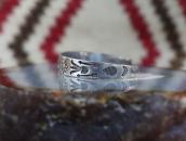 Atq Navajo 卍 Stamped T-bird Applique Coin Silver Cuff c.1930
