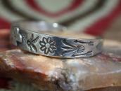 Atq Navajo 卍 Stamped T-bird Applique Coin Silver Cuff c.1930
