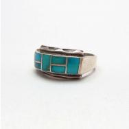 Vintage Zuni Channel Inlay Silver Ring  c.1960～