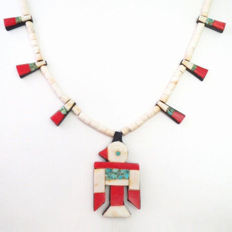 Atq Kewa/SantoDomingo T-bird/Batterybird Necklace  c.1940～