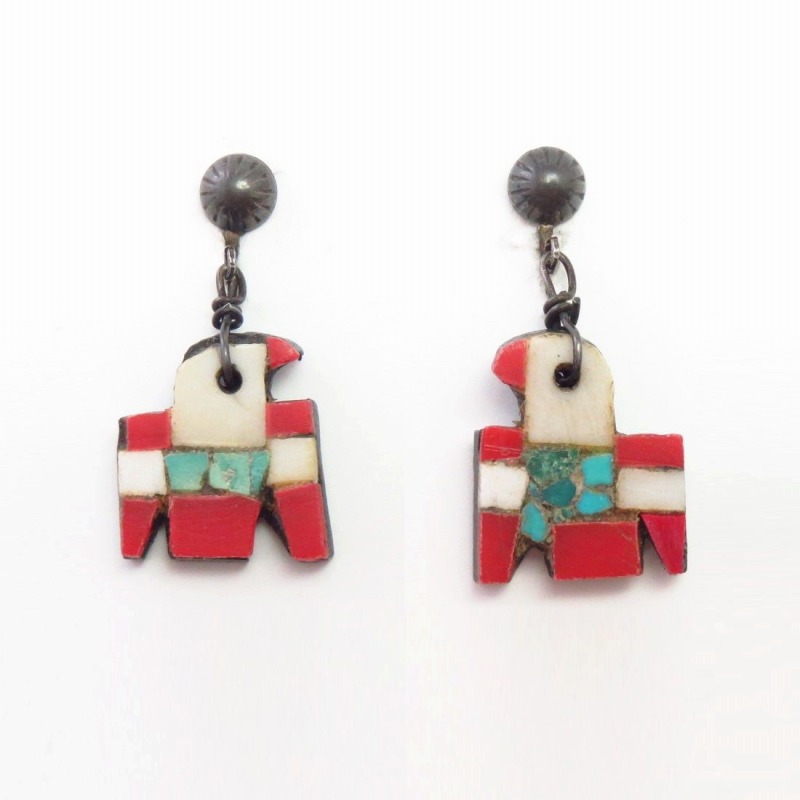 Atq Kewa Thunderbird/Batterybird Screw-back Earring  c.1940～