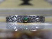 Atq Navajo 『ON BOOK』卍 Stamped Silver Cuff w/Turquoise c.1930