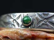Atq Navajo 『ON BOOK』卍 Stamped Silver Cuff w/Turquoise c.1930