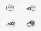 Atq "Navajo Pearl" Face Arrows Stamped Silver Ring  c.1935～