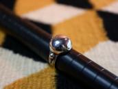 Atq "Navajo Pearl" Face Arrows Stamped Silver Ring  c.1935～