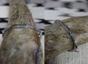 【Lewis Lomay】Hopi Vtg Filed Narrow Square Wire Cuff  c.1960～