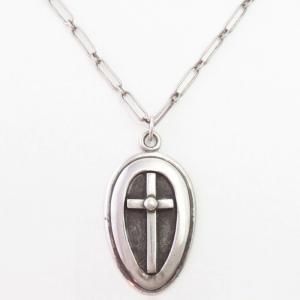 【Lewis Lomay】Hopi Vtg Cross Overlay Pendant/Necklace c.1960～