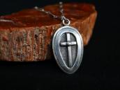 【Lewis Lomay】Hopi Vtg Cross Overlay Pendant/Necklace c.1960～