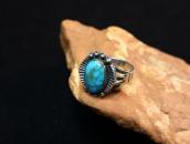 Vintage Split Shank Silver Ring w/Old Gem Turquoise  c.1945～