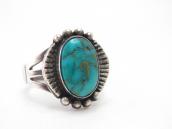 Vintage Split Shank Silver Ring w/Old Gem Turquoise  c.1945～