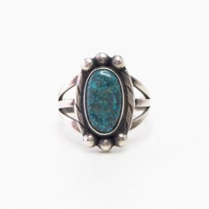 Vintage Navajo Gem Quality Turquoise Small Ring  c.1950