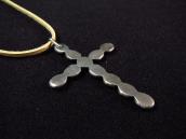 Vtg Zuni Eleven Turquoise & Silver Cross Fob Necklace c.1960