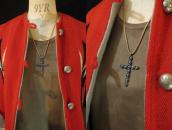 Vtg Zuni Eleven Turquoise & Silver Cross Fob Necklace c.1960