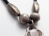 Vtg 【BELL TRADING】 Silver Cross Fob Necklace w/Beads  c.1940