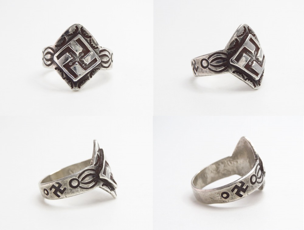 1940s 1910s–1920s 初期ナバホ ハンドスタンプ シルバープレート カフ