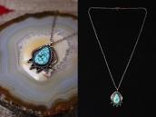 Vtg Navajo 『IC』 Hallmarked Turquoise Fob Necklace  c.1960～