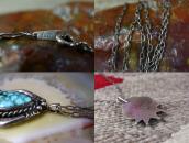 Vtg Navajo 『IC』 Hallmarked Turquoise Fob Necklace  c.1960～