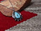 Vtg Navajo 『IC』 Hallmarked Turquoise Fob Necklace  c.1960～