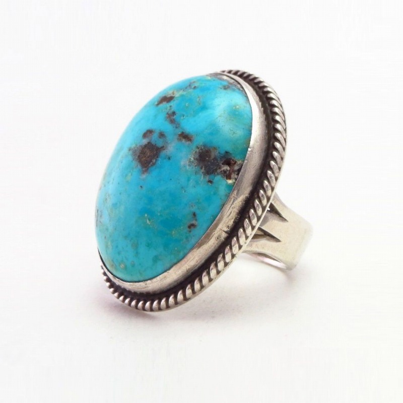 【Mark Chee】Vintage Ring w/High Dome Persian Turquoise c.1960