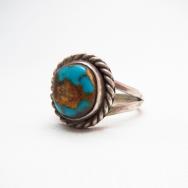 OLDPAWN Split Shank Silver Ring w/TQ  c.1970～