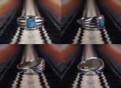 Vtg Navajo Cast Silver Men's Ring w/Bisbee Turquoise c.1965～