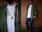 Antique Kewa/Santo Domingo Three Tone T-bird Necklace c.1930