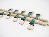 Antique Kewa/Santo Domingo Three Tone T-bird Necklace c.1930