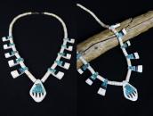 Antique Kewa/Santo Domingo Three Tone T-bird Necklace c.1930