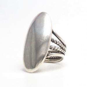 【Lewis Lomay】Hopi Vtg Hollow Form Silver Men's Ring  c.1960～