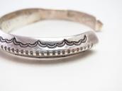 Vtg Navajo Stamped Triangle Wire Cuff w/3 Turquoise c.1950～