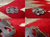 【NAVAJO GUILD】Vtg Cast Silver Pin w/Gem #8 Turquoise  c.1950