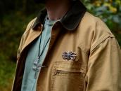 【NAVAJO GUILD】Vtg Cast Silver Pin w/Gem #8 Turquoise  c.1950