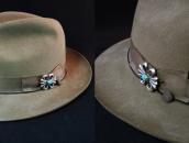 Vtg Navajo Casted Silver Pin Brooch w/Gem Turquoise  c.1950～