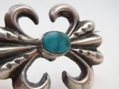 Vtg Navajo Casted Silver Pin Brooch w/Gem Turquoise  c.1950～