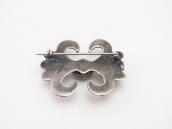 Vtg Navajo Casted Silver Pin Brooch w/Gem Turquoise  c.1950～